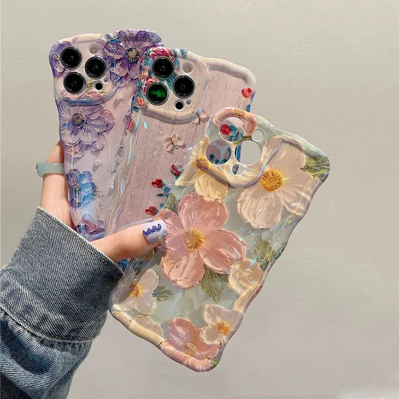 Shockproof Flowers iPhone Soft Silicone Case